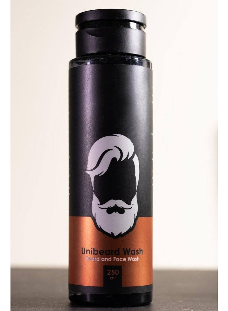 Unibeard oil Unibeard Wash 250ml – Coconut scent - Dual-Action Beard & Face Cleanser | Cleanses, Nourishes & Softens Beard | Hydrates Skin - Image 1