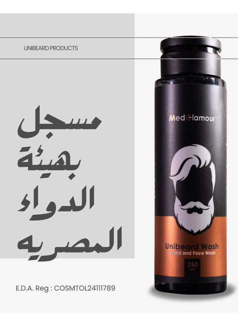 Unibeard oil Unibeard Wash 250ml – Coconut scent - Dual-Action Beard & Face Cleanser | Cleanses, Nourishes & Softens Beard | Hydrates Skin - Image 3