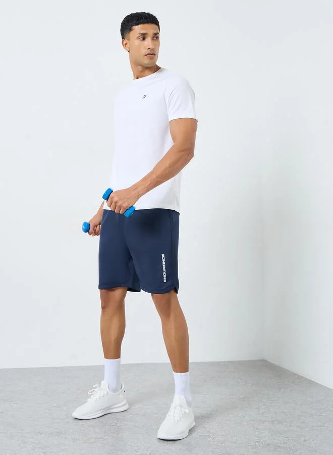 Styli Active Contrast Waistband Workout Shorts