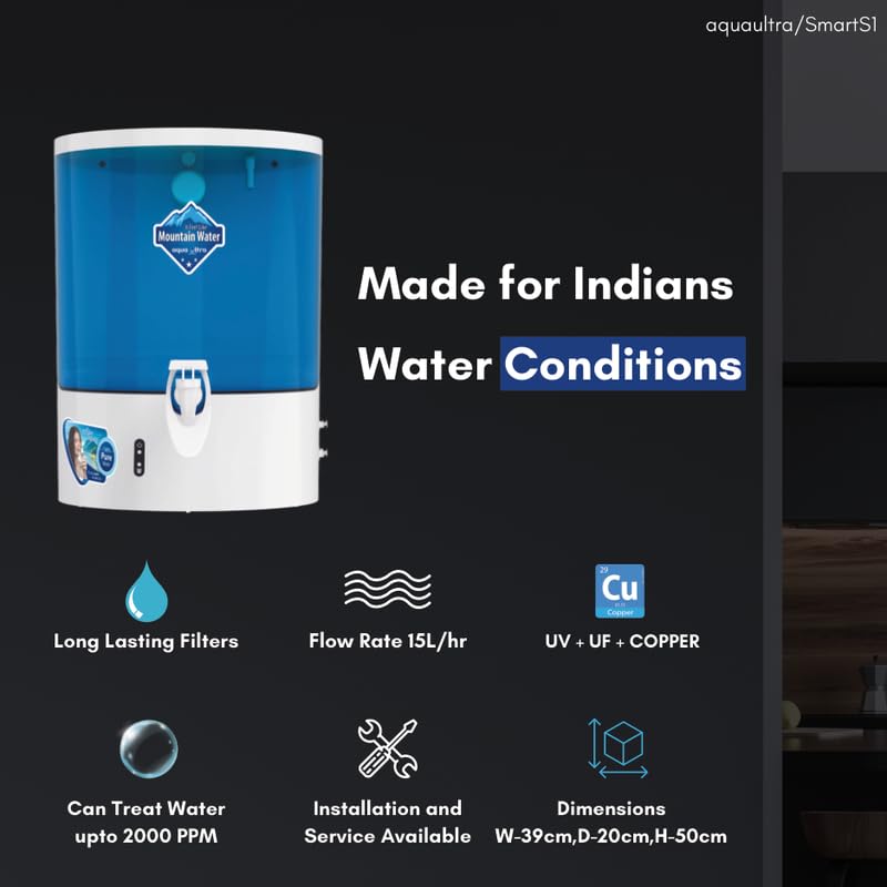 AquaUltra Fresh Water Purifier Filter for Home | RO+UV | 9L Transparent Tank | Copper Alkaline Mineral Booster | With Digital TDS meter & Body Cover, Pre Filter | Made in India | Mineral-Rich Water - Image 3