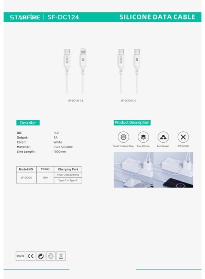 كابل شحن سريع توصبل من نوع C الي C بقوة 60 W - Image 3