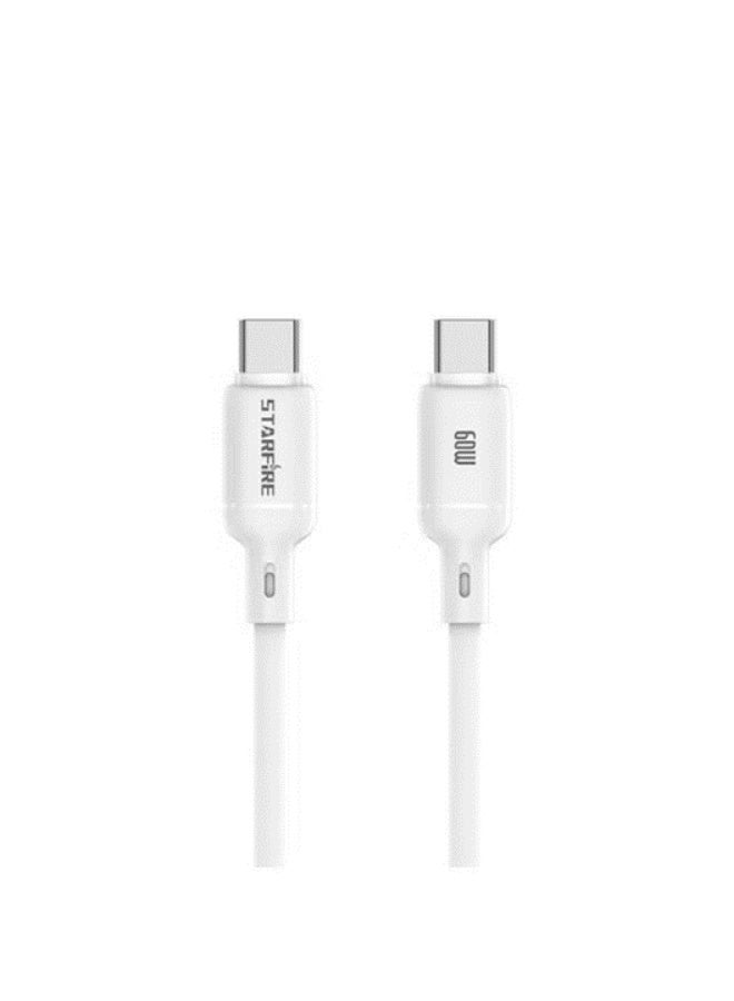 كابل شحن سريع توصبل من نوع C الي C بقوة 60 W - Image 1