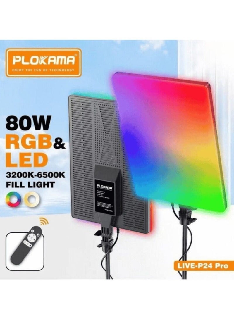 Plokama LIVE P24 pro RGB Panel Fill Light Adjustable Color & Brightness - Image 2