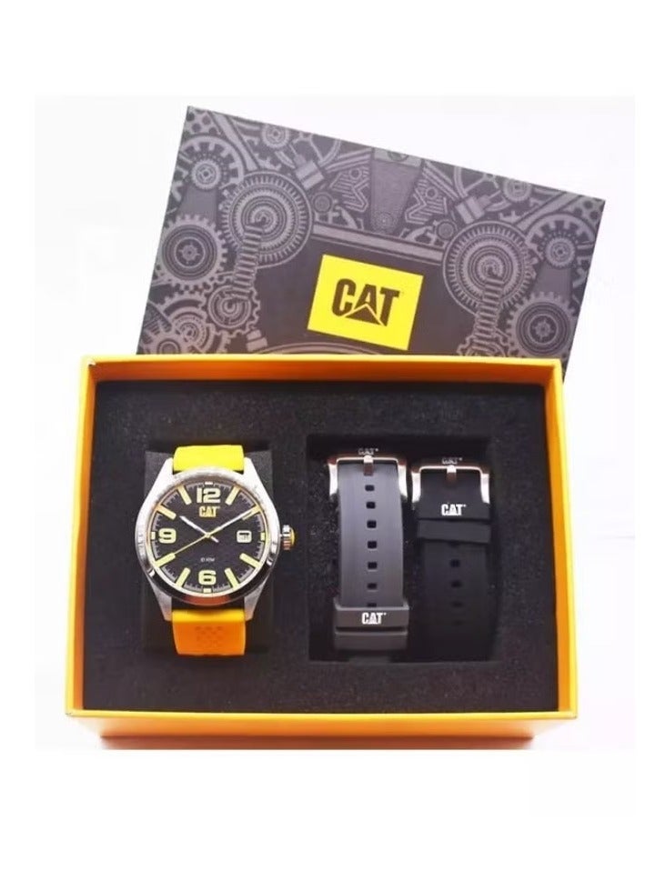 CATERPILLAR CAT Set QA.141.27.137 Yellow Silver Rubber Strap - Image 3