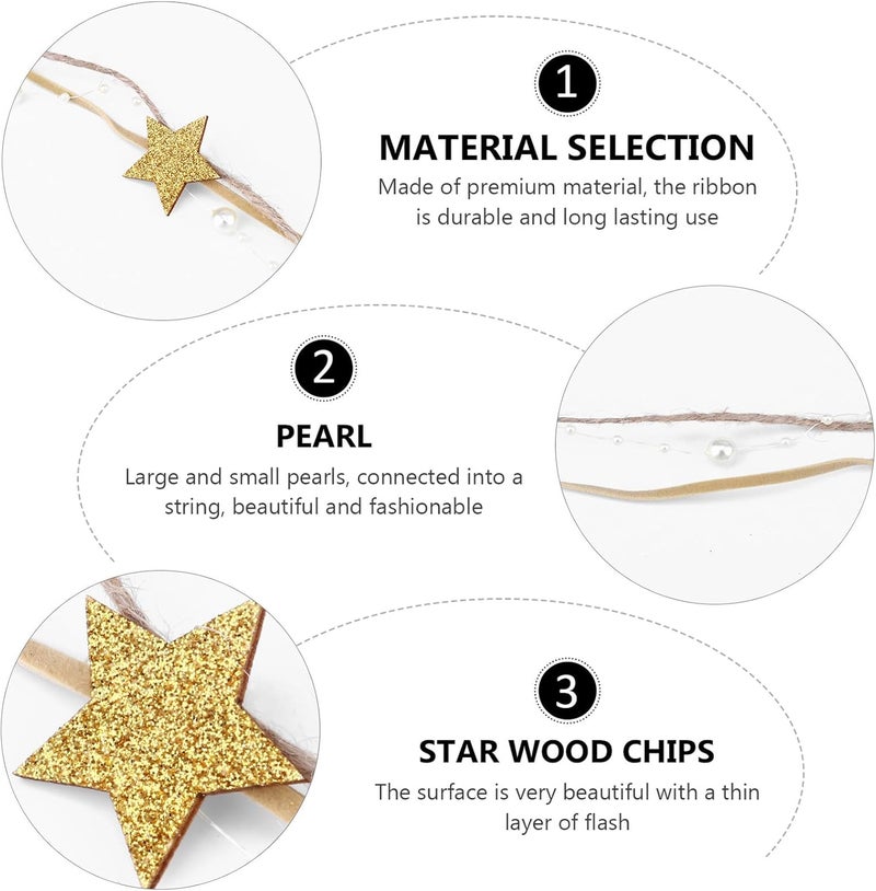 Luxshiny Christmas Wrapping Ribbon 2 Meters Gold Glitter Ribbon for DIY Packaging and Bouquet Decoration Xmas Tree for Holiday Party and Craft Supplies - Image 3
