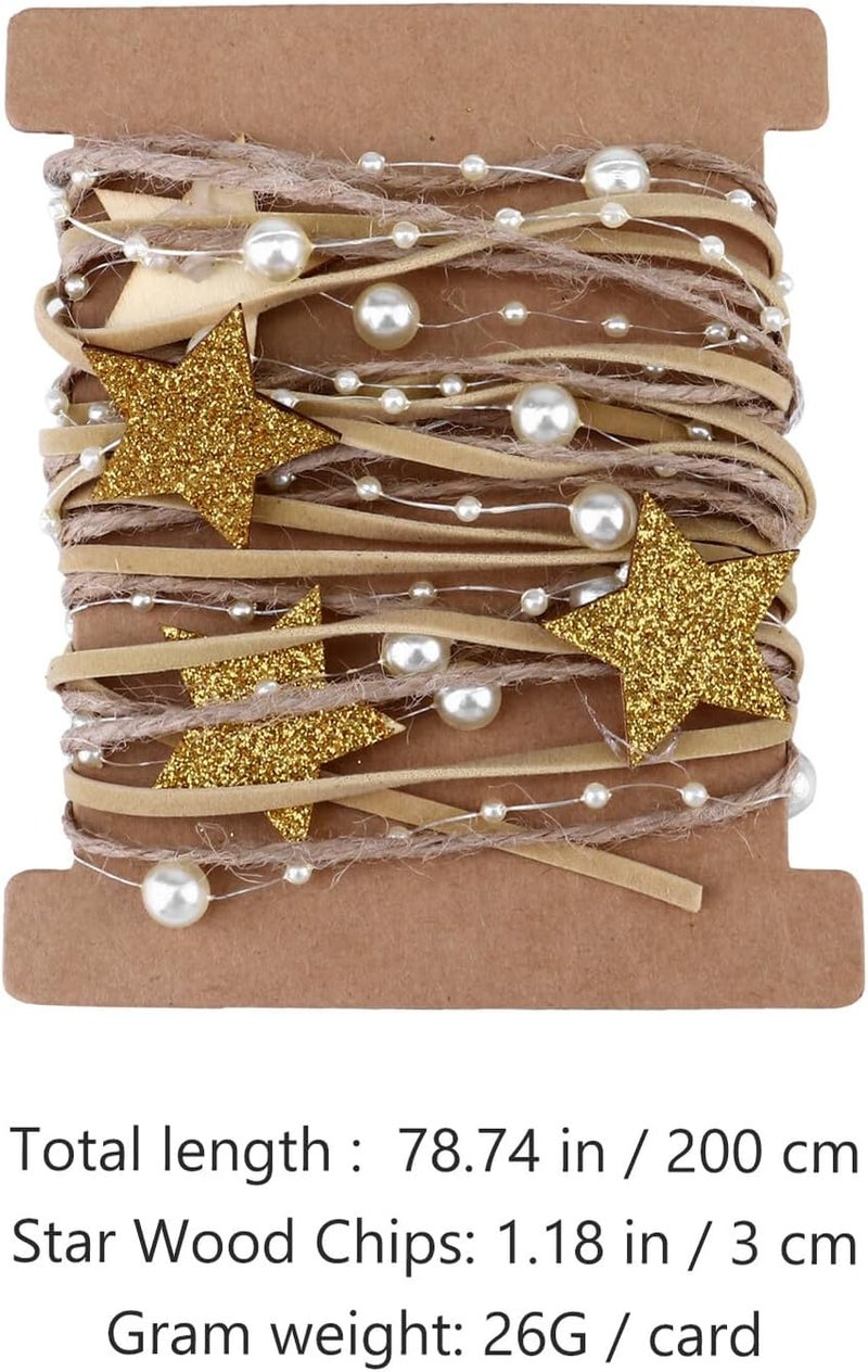 Luxshiny Christmas Wrapping Ribbon 2 Meters Gold Glitter Ribbon for DIY Packaging and Bouquet Decoration Xmas Tree for Holiday Party and Craft Supplies - Image 2