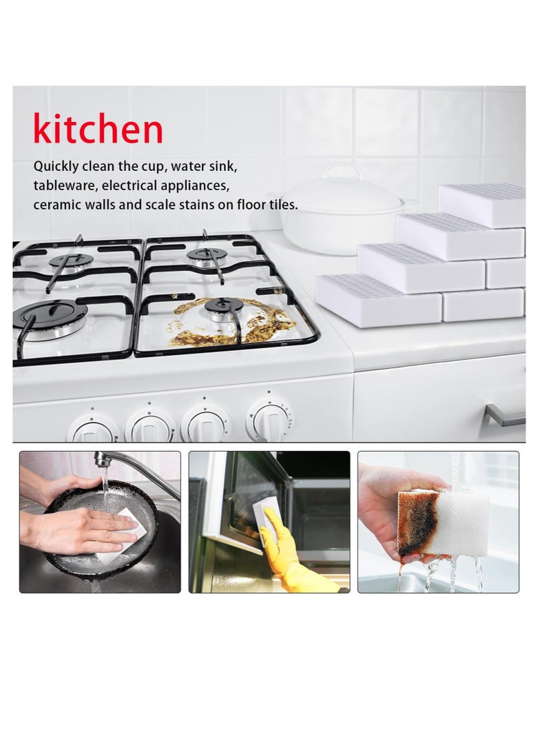 Excefore 2X Density Extra Thick Magic Sponge Eraser, 30 Pcs Non-Scratch Scrub Sponge Foam Cleaning Pads, Household Cleaning Melamine Sponge Foam, Multi-Purpose for Bathroom,Floor, Kitchen, Pots and Pan - Image 2