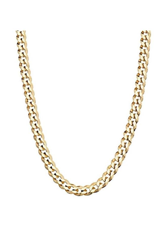 Arabest Solid 18K Gold Over 925 Sterling Silver Italian 5mm Diamond-Cut Cuban Link Curb Chain Necklace for Women Men, Made in Italy - Image 1