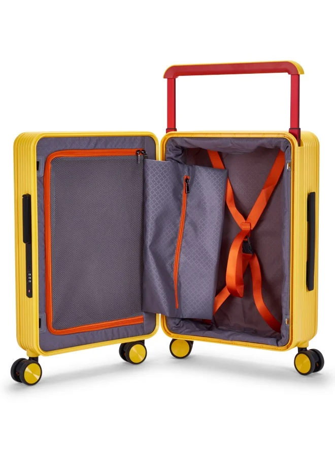 LIMRA Travel Bag From Limra Made Of PC Cabin Carry Check-In Luggage Trolley Size 20 inch Color Yallow