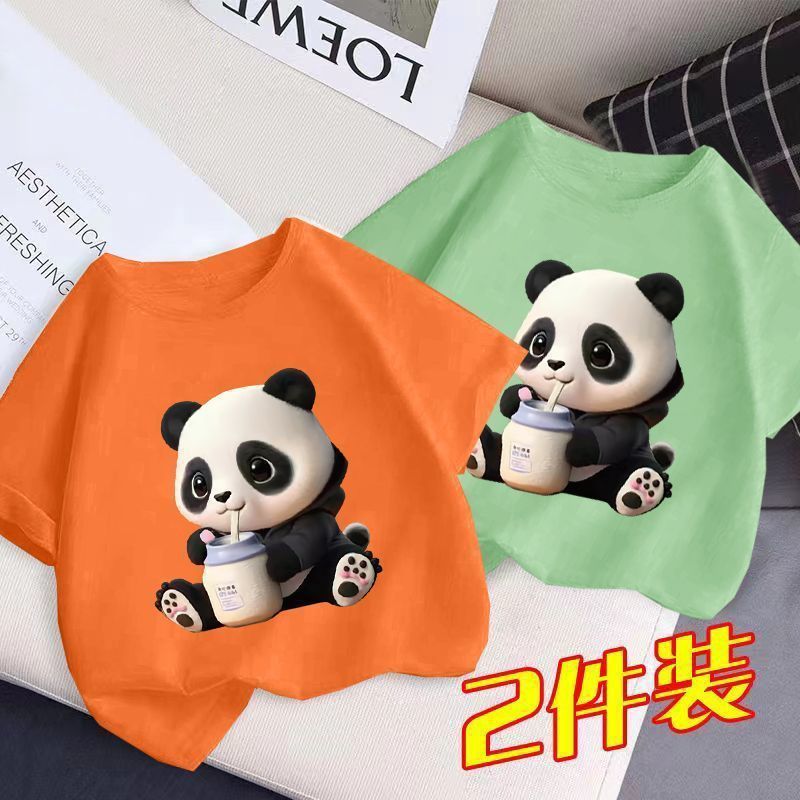 Men'S And Women'S Fashionable Short-Sleeved T-Shirt Children'S Summer Western Style Half-Sleeved Top T-Shirt Big Boy'S Handsome Trendy - Image 1