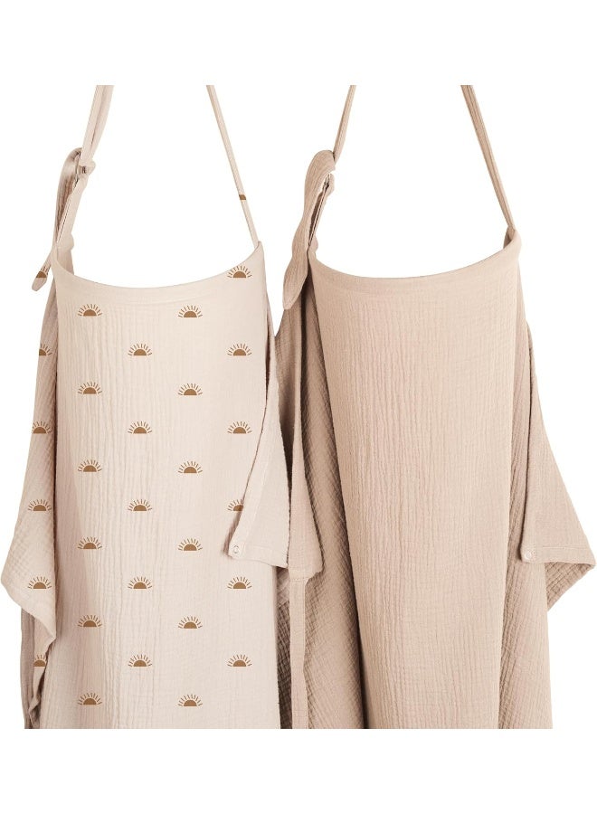 Konssy 2-Pack Muslin Nursing Cover Up for Breastfeeding Moms