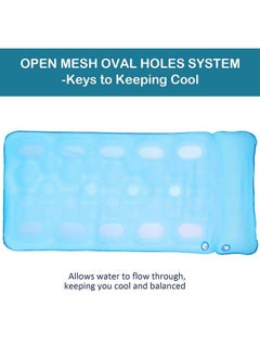 FindUWill Oversized Pool Floats 72" X 37" Extra Large Fabriccovered Pool Float Raft For Adults Inflatable Pool Lounger With Headrest Ultracomfort Cooling Pool Floaties Mat (Xl Monstera Blue)  - Image 3