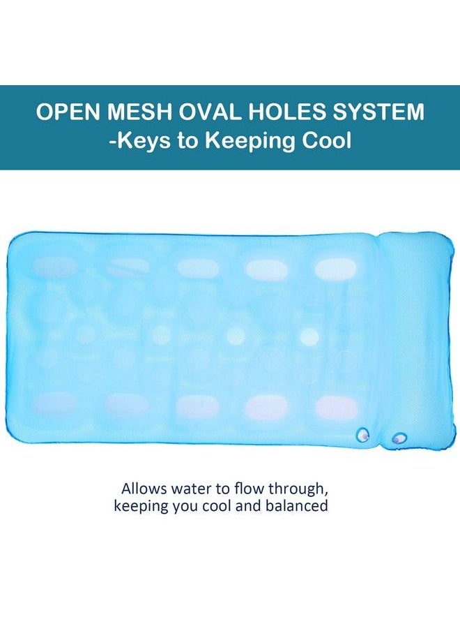 FindUWill - Oversized Pool Floats 72" X 37" Extra Large Fabriccovered Pool Float Raft For Adults Inflatable Pool Lounger With Headrest Ultracomfort Cooling Pool Floaties Mat (Xl Monstera Blue) - Image 1