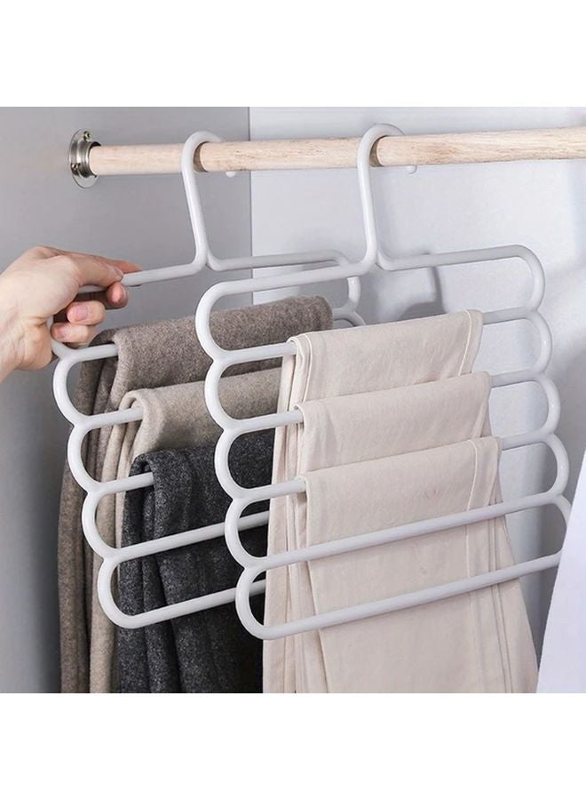 White Plastic Pants Hanger Wall Mounted Space Saving Storage Rack For Jeans Leggings Scarves - Image 4