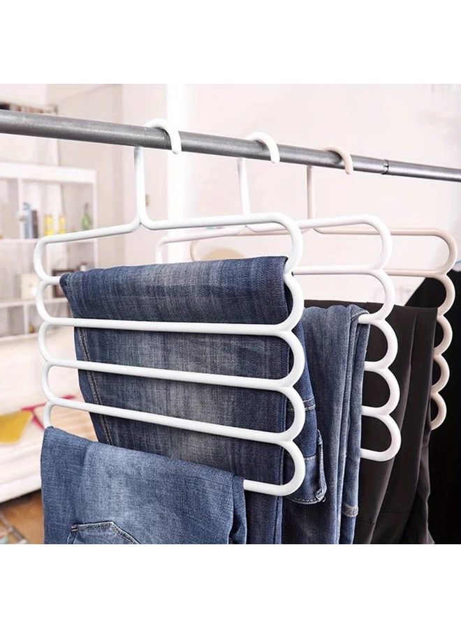 White Plastic Pants Hanger Wall Mounted Space Saving Storage Rack For Jeans Leggings Scarves - Image 3