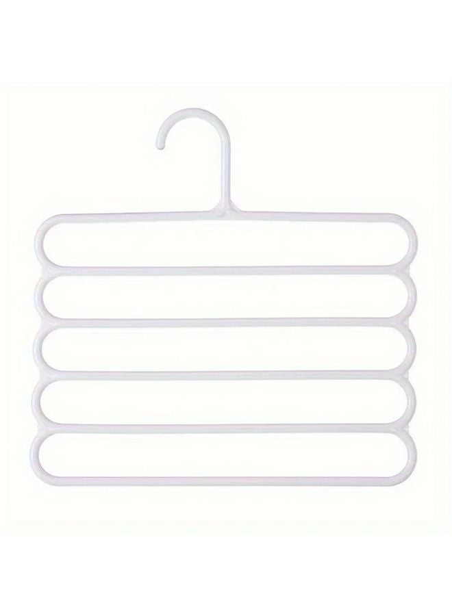 White Plastic Pants Hanger Wall Mounted Space Saving Storage Rack For Jeans Leggings Scarves - Image 5