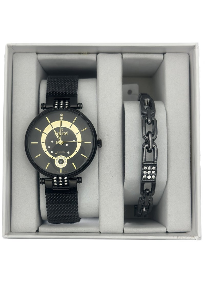 Sveston - Sveston Womens Black Stainless Steel Set Watch SV 18405 - Image 1