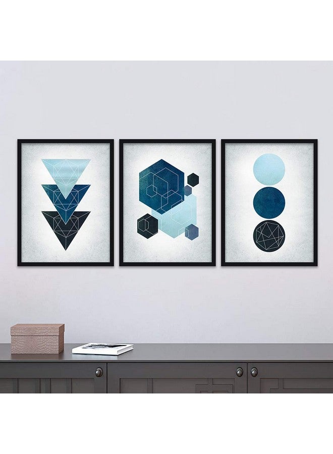 HEVEA Modern Art Framed Wall Posters/Paintings for Living Room Bedroom Office - Wall Paintings - Framed Wall Art Frames - Paintings for Home Decor (11 inch x 14 inch, Framed) SET OF 3 (Art 3) - Image 1