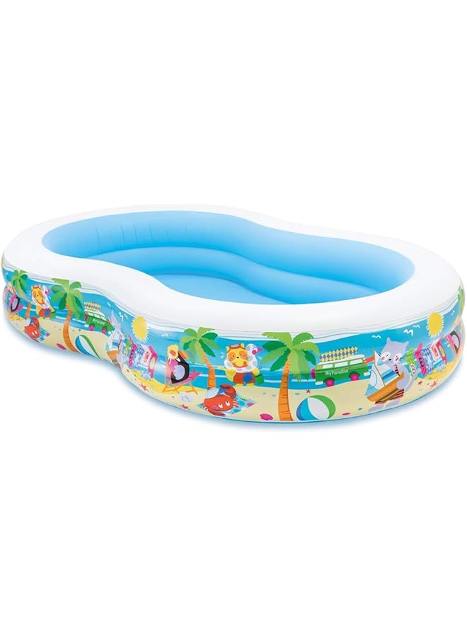 INTEX Swim Center Inflatable Paradise Seaside Swimming Pool Multi Colour 56490 - Image 1