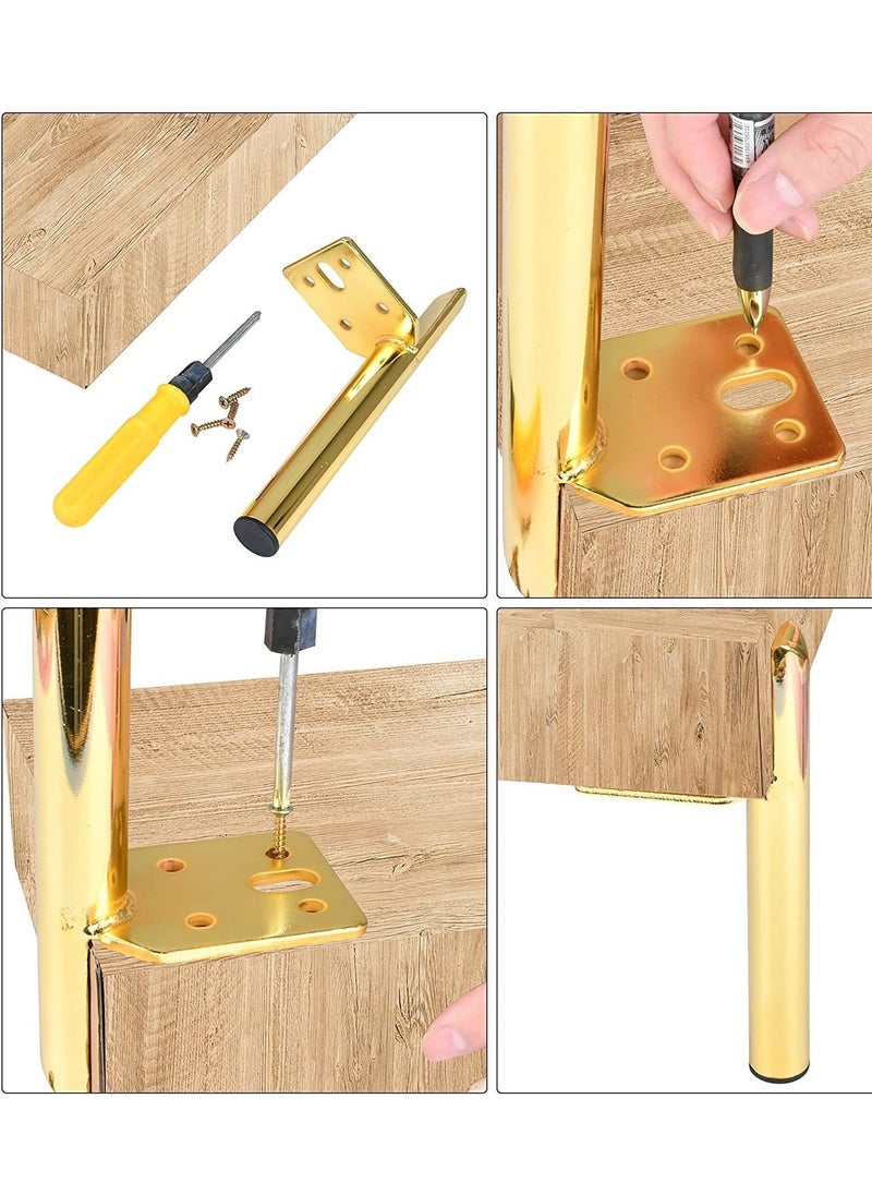 Y&D - Metal Furniture Legs, Modern Coffee Table Home DIY Projects Feet Replacement for Sofa Dresser Couch, Gold 6 Inch Set of 4 - Image 1