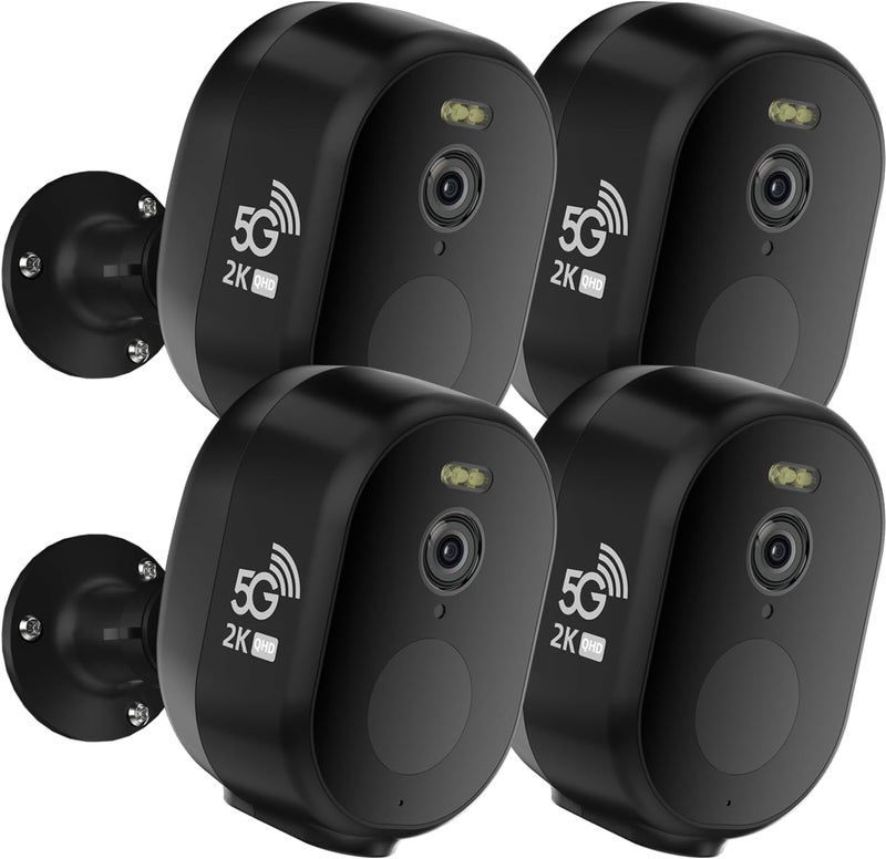 ELECCTV Security Cameras Wireless Outdoor, 2K/3MP QHD Home Security System 4-Cam Kit with 130Â°-Wide View, Night Vision, Spotlight,IP65 Waterproof, Support Alexa,2.4GHz & 5GHz WiFi,Cloud/SD (C363-B-4PC) - Image 1