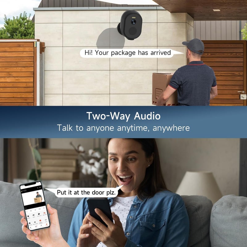 ELECCTV Security Cameras Wireless Outdoor, 2K/3MP QHD Home Security System 4-Cam Kit with 130Â°-Wide View, Night Vision, Spotlight,IP65 Waterproof, Support Alexa,2.4GHz & 5GHz WiFi,Cloud/SD (C363-B-4PC) - Image 4