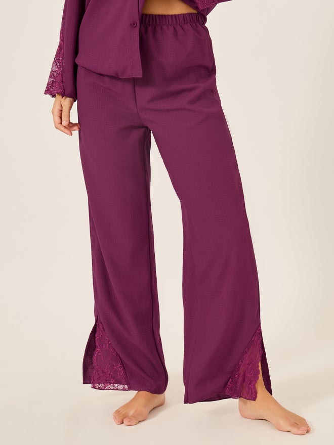 ستايلي طقم بيجامة وقميص بأزرار وإدخالات دانتيل ستايلي - Image 5