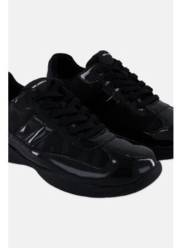 Karl Lagerfeld Men Medium Camo Trim Lace Up Sneakers Shoes, Black  - Image 3