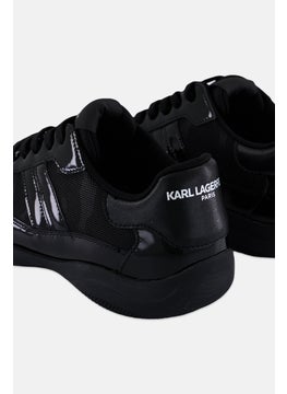 Karl Lagerfeld Men Medium Camo Trim Lace Up Sneakers Shoes, Black  - Image 2