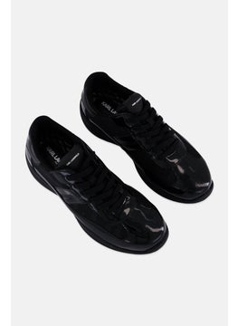 Karl Lagerfeld Men Medium Camo Trim Lace Up Sneakers Shoes, Black  - Image 4
