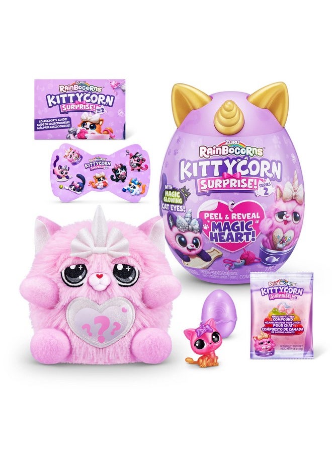 Rainbocorns Kittycorn Surprise Series 2 (Chinchilla Cat) By Zuru, Collectible Plush Stuffed Animal, Surprise Egg, Sticker Pack, Slime, Ages 3+ For Girls, Children  - Image 1