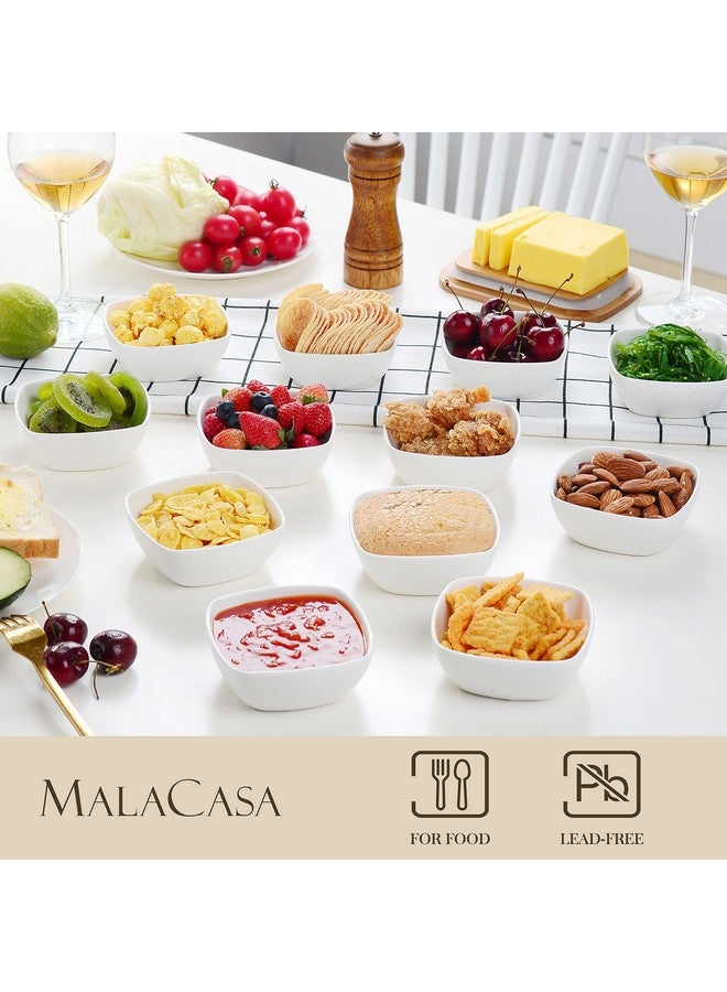MALACASA 5 oz Porcelain Dip Bowls Set, 12 Pack Small Ramekins, Dipping Sauce Dishes, Stackable Tiny Ramekins for Pudding, Souffle, Brulee, Dessert, Snack, Charcuterie Boards accessories, Oven Safe - Image 4