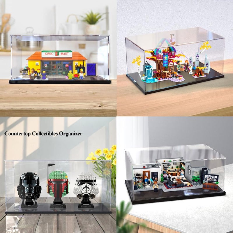 DuvinDD Acrylic Display Case for 1/8 Scale Model Car Large Lego Display Case for 42096 42083 Showcase Countertop Clear Display Box Dustproof Storage Acrylic Box with Black Base(23.6x11.8x7.8inch) - Image 5