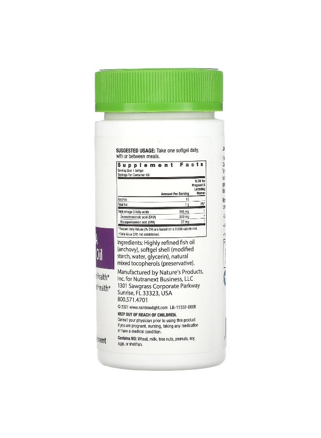 Rainbow Light, Prenatal DHA, Omega-3 Fish Oil, 60 Softgels (Packaging may vary) - Image 2