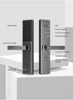 ALINK Smart Lock ,Fingerprint Door Lock ,WiFi Door Lock With 6068 Mortise, Tuya App Control,Color grey, Model S05grey  - Image 5