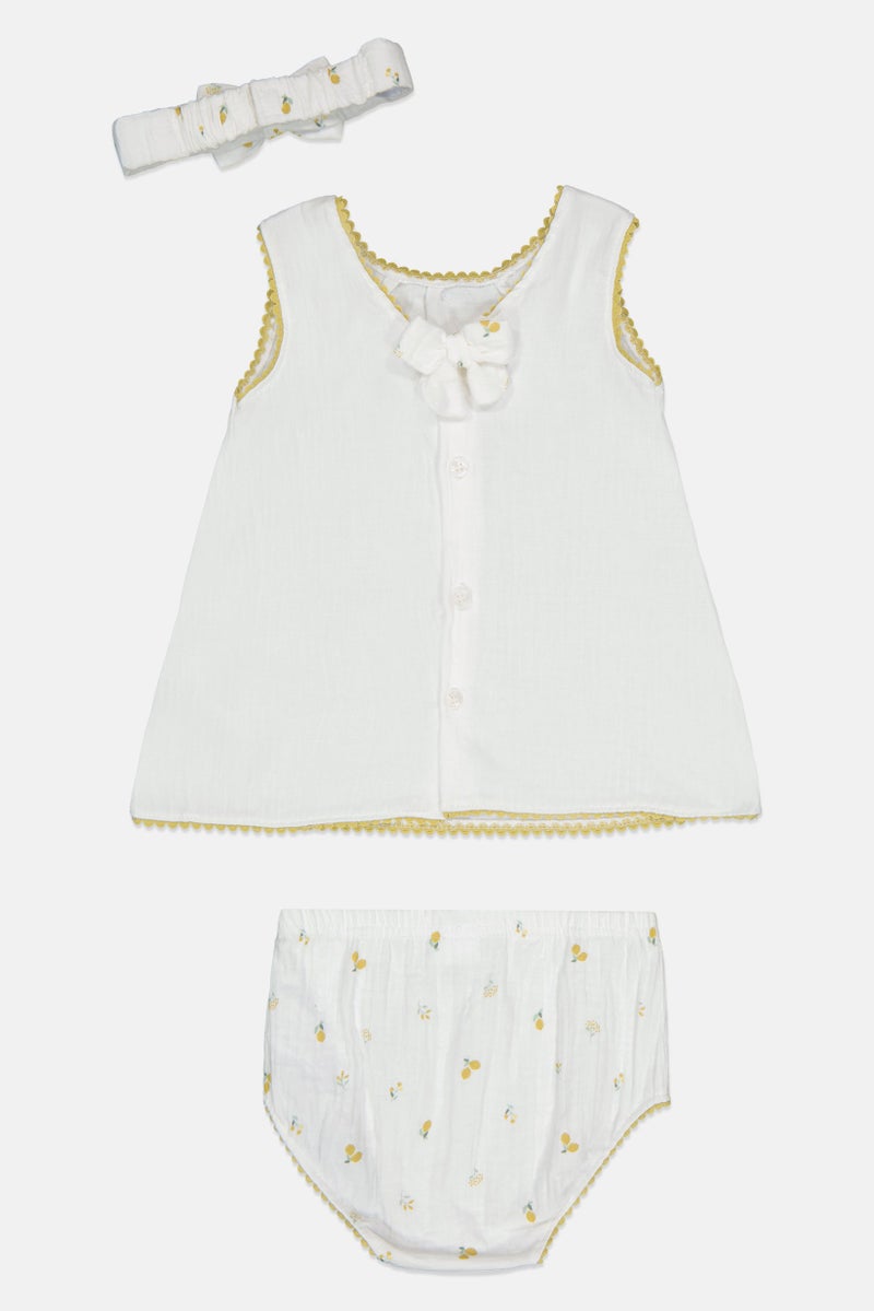 Rock-A-Bye Baby Boutique Toddlers Girl 3 Pieces Embroidered Dress And Panty With Headband Set, Multicolor - Image 2