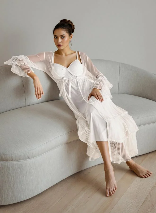 Splash FAV Lace Bridal Night Gown with Robe