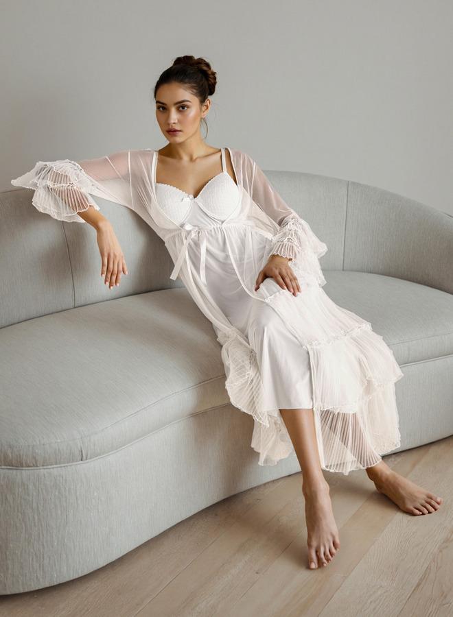 Splash FAV Lace Bridal Night Gown with Robe - Image 1