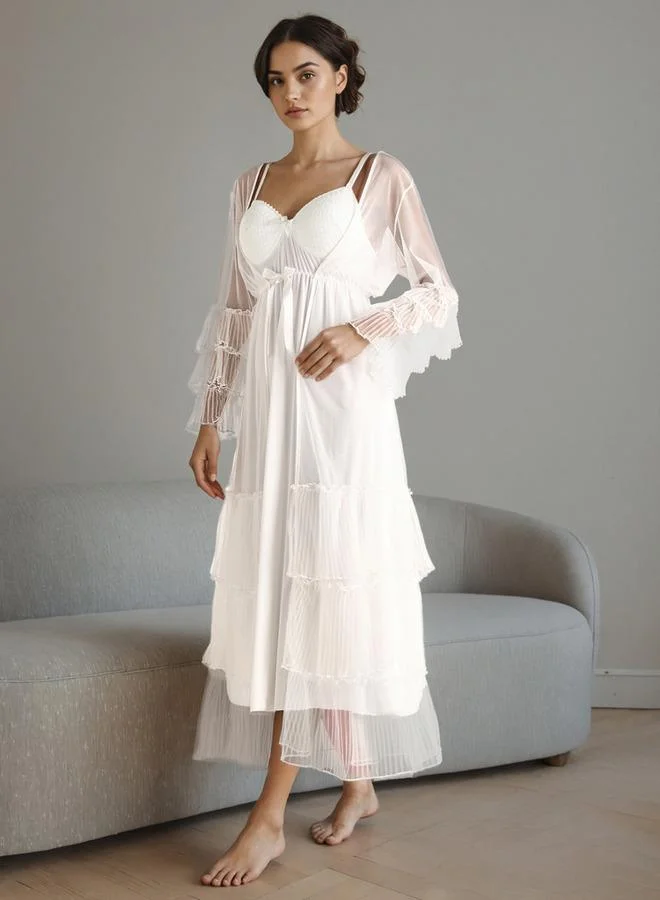 Splash FAV Lace Bridal Night Gown with Robe