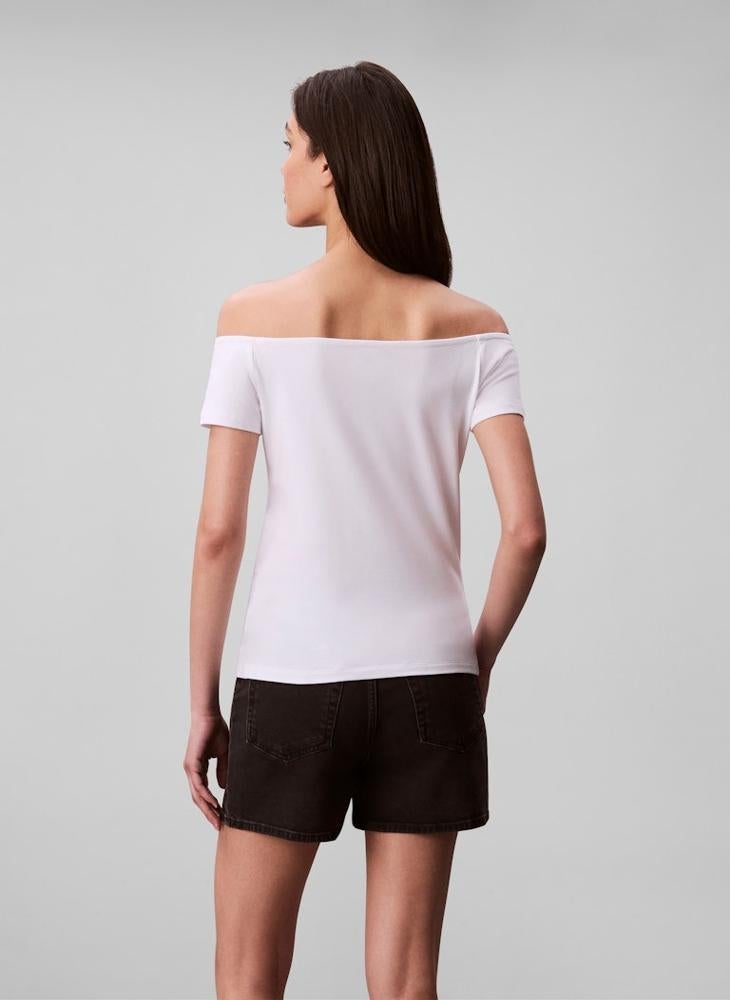 Calvin Klein Jeans Logo Off Shoulder Top - Image 2