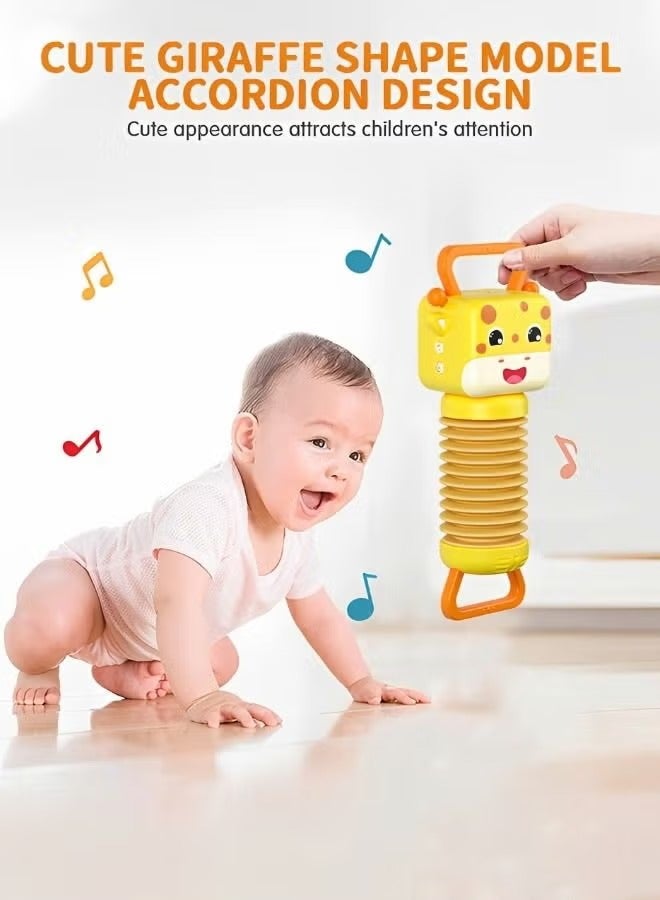 Giraffe Accordion Baby Toy, Early Development Educational Infant Lighting Music Toy Accordion Musical Instrument, Toddler Soothing and Sleeping Musical Instrument Toy - Image 2