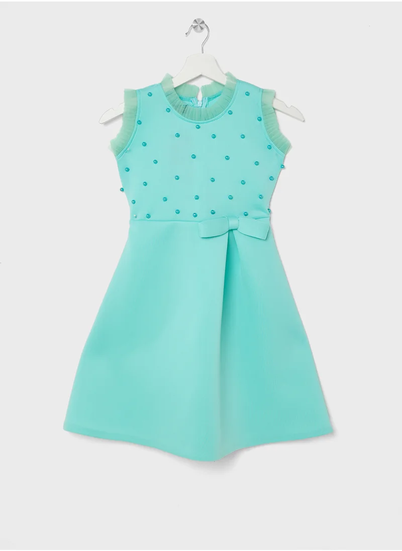 ليتل جولدن ابل Little With Pearl Detailed Dress
