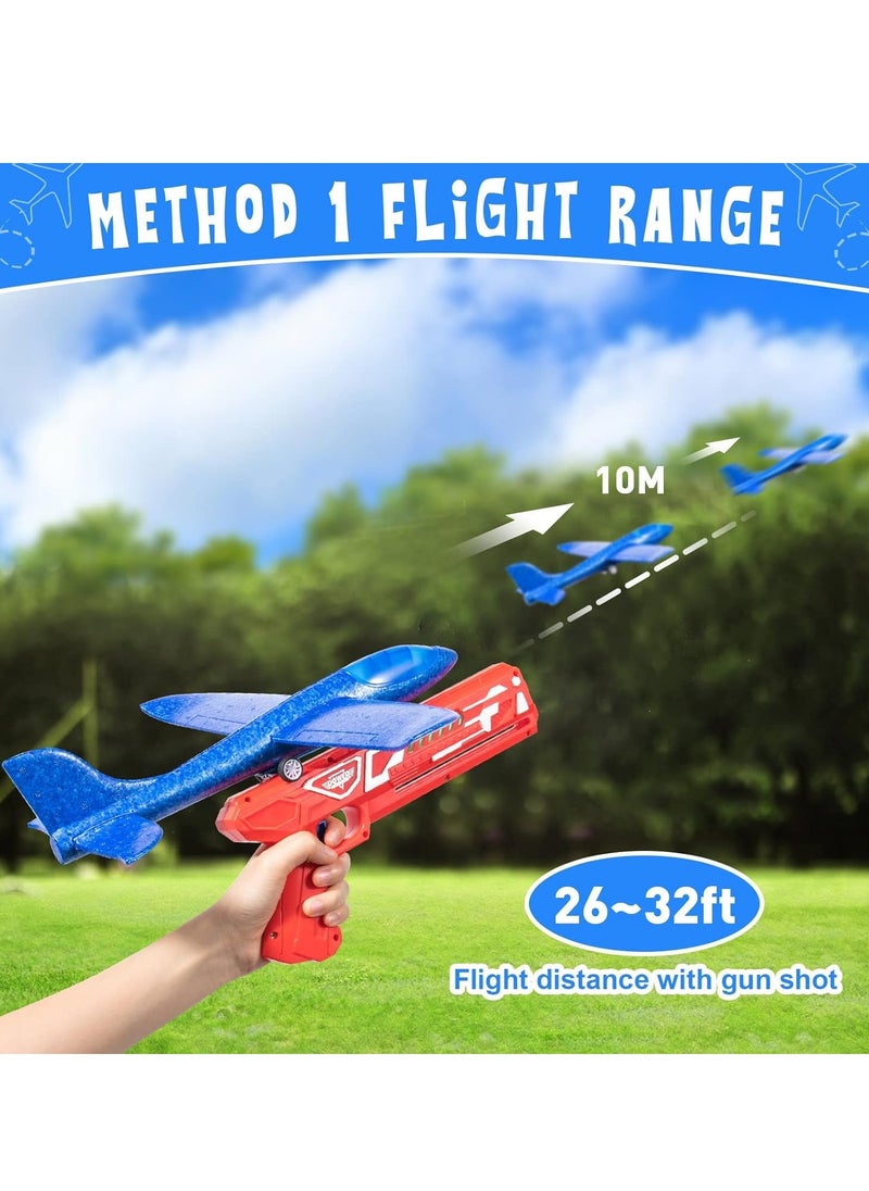MAGIC VAULT Airplane Toys For Boys Girls -Sport & Outdoor Toys For Boys 4 5 6 7 8 9 10 11 years Old/Aeroplane Toys For Boys, 2 Flight Modes LED Foam Glider Plane Toy, Flying Toy/Gift Toys For Boys  - Image 2