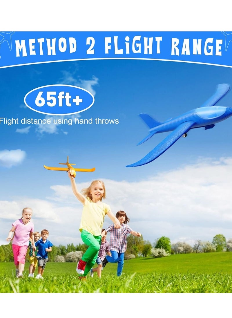 MAGIC VAULT Airplane Toys For Boys Girls -Sport & Outdoor Toys For Boys 4 5 6 7 8 9 10 11 years Old/Aeroplane Toys For Boys, 2 Flight Modes LED Foam Glider Plane Toy, Flying Toy/Gift Toys For Boys  - Image 4