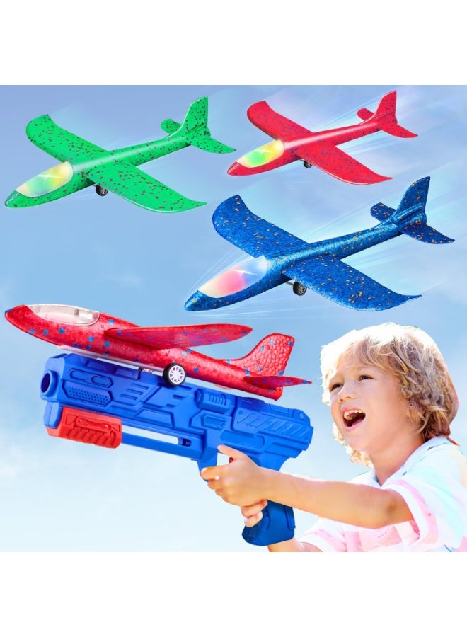 Airplane Toys For Boys Girls -Sport & Outdoor Toys For Boys 4 5 6 7 8 9 10 11 years Old/Aeroplane Toys For Boys, 2 Flight Modes LED Foam Glider Plane Toy, Flying Toy/Gift Toys For Boys