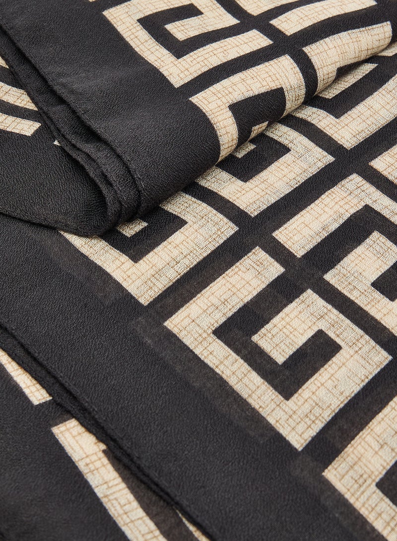Ginger Printed Monochrome Scarf - Image 2