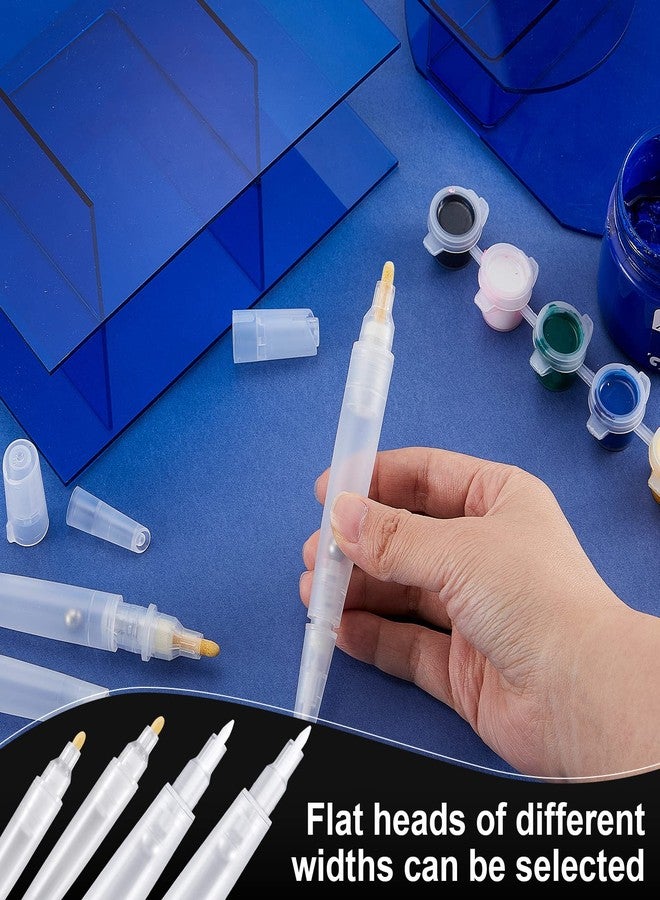 Epakh مجموعة إيباهك من 6 أقلام طلاء بيضاء قابلة لإعادة التعبئة 3 مم و 0.7 مم علامات جرافيتي فارغة واضحة علامات أكريليك دائمة طلاء زيتية للصخور والخشب والسيراميك والجرافيتي المعدنية برأس دائري رفيع - Image 4