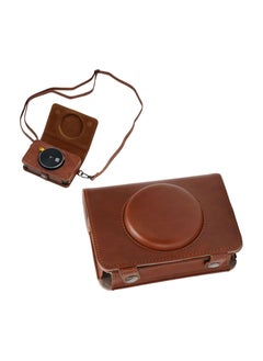 General PU Leather Camera Case with adjustable shoulder strap, PU leather case for Kodak C210R Mini Shot 2 Brown, vintage camera case  - Image 1