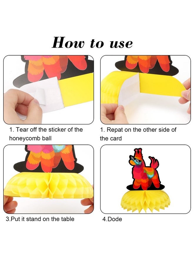 HOWAF - 9 Pieces Mexican Fiesta Party Honeycomb Table Decorations Colorful Cinco De Mayo Table Party Centerpiece Fiesta Birthday Honeycomb Decoration Kids' Party Centerpieces For Mexico Theme Party - Image 1