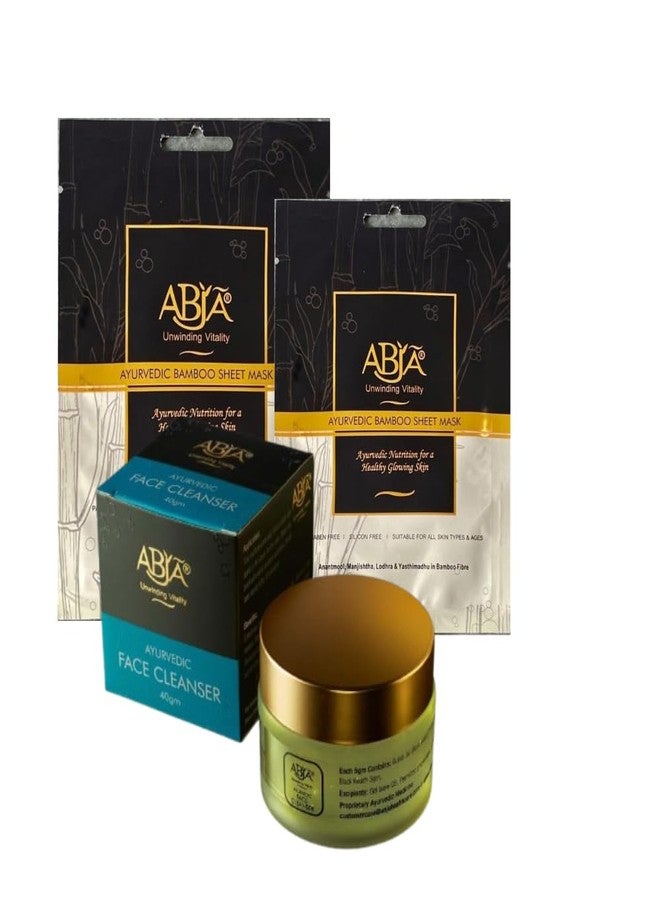 ABJA Ayurvedic Face Cleansing Gel With 2 Face Mask | For Normal, Dry, Combination Skin|Non Greasy Gentle Make Up Remover | Face Gel For Re-Hydration|Controls Excess Oil |Removes Dead Skin Cells -(50Gms) - Image 2